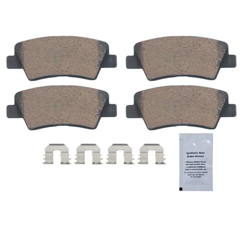 Image of HUSCH D1544 Rear Ceramic Brake Pads Kit Fit For Hyundai Accent 2012-2017, For Elantra 2011-2016, For Elantra GT 2013-2016, For Veloster 2012-2016, For Kia Optima 2014-2015, For Rio 2012-2016