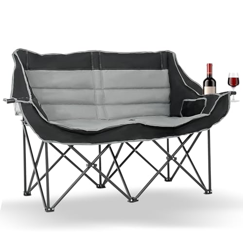 Meulbaty Doppelt Campingstuhl Faltbar, 270KG Belastbar Schwerlast...