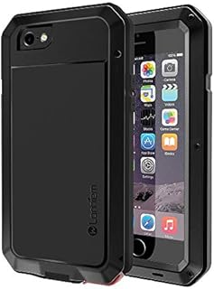 Lanhiem iPhone 6 / 6s Case, Heavy Duty Shockproof [Tough Armour] Metal Case with Built-in Screen Protector, 360 Full Body Protective Cover for iPhone 6 6s, Dust Proof Design -Black