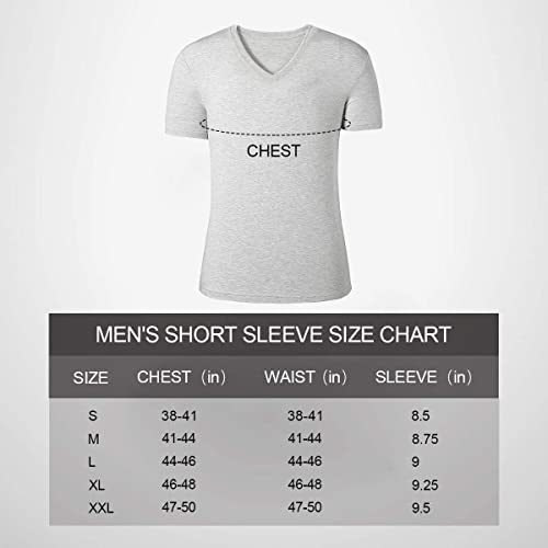 Bamboo Cool Men's T-Shirts Solid Short Sleeve V-Neck T-Shirt Multipack Soft Bamboo Viscose T-Shirt For Men Light Grey(2 Pack) S #TOP5