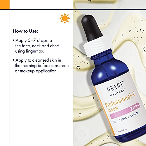 Obagi Professional C Serum 20%, Vitamin C Facial Serum With Concentrated 20% L Ascorbic Acid For Normal To Oily Skin, 1.0 Fl Oz Pack Of 1 Product Name #TOP1