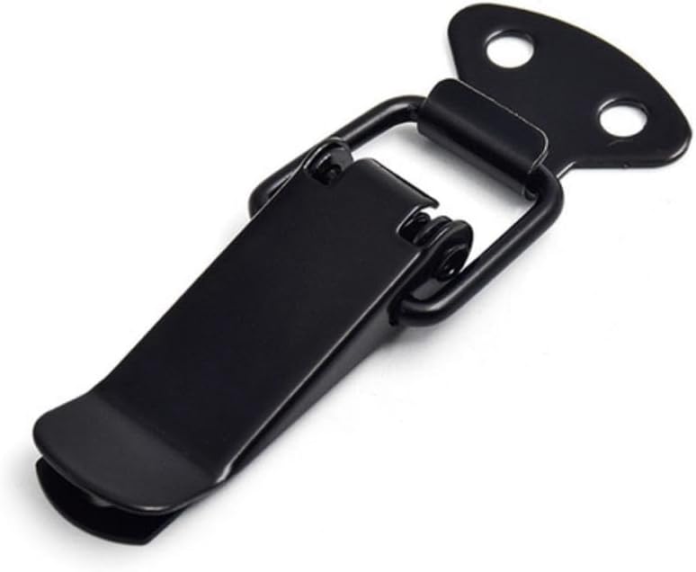 Latch Black Toggle Latch, Steel Spring Loaded Toggle Latch, Black Catch Hasp Clamp Clip Lock with for Cabinet, Wooden Case, Box(4 Pcs)
