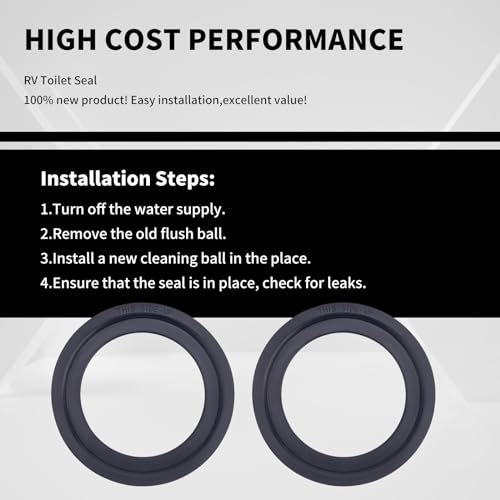 Image of TIANYAN 385311658 RV Toilet Seal Gasket fit Replacement for Dometic 300 310 320 Series Pedal Toilets Flush Ball Seal Gasket Prevent Leakage (2pc)