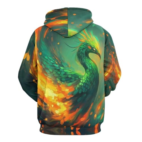 Pull Phénix imprimé 3D sweat à capuche pour vos sorties et soirées chill - 4