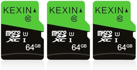 KEXIN 64GB Micro SD Card, 3 Pack Microsd UHS-1 Memory Cards, 64GB...