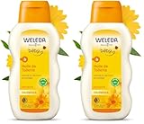 WELEDA Bio Baby Calendula Pflegeöl parfümfrei - veganes Naturkosmetik Babyöl mit Sesamöl zur Pflege & Massage von Babys. Körperöl zum Schutz vor Hautreizungen, Wundwerden & trockener Haut (1x200ml)