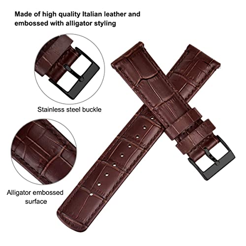 Image of Ritche Christmas Gift Quick Release Leather Watch Bands Genuine Leather Watch Strap for Samsung Galaxy Watch 6 Band Classic 43mm 47mm 40mm 44mm 18mm, 20mm or 22mm for Men and Women, White Elephant Gifts, Stocking Stuffers for Men