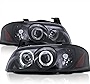 Spec-D Tuning Dual Halo Glossy Piano Black Projector Headlights Compatible with 2004-2006 Nissan Sentra Left + Right Pair Headlamps Assembly