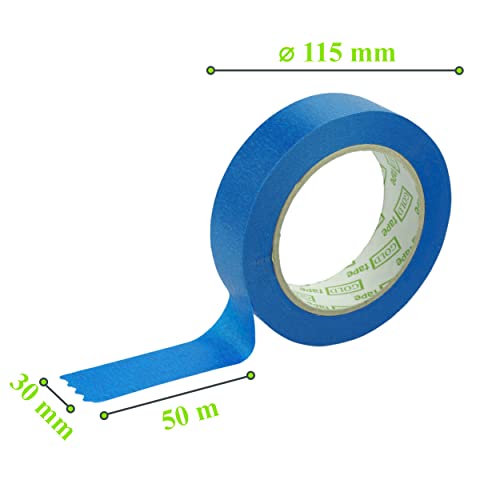 ToolSpace Crepe Tape, Blue Painter's Tape Set, Professional Painter's Tape for Renovation Work, Masking Tape for Painting - Image 3