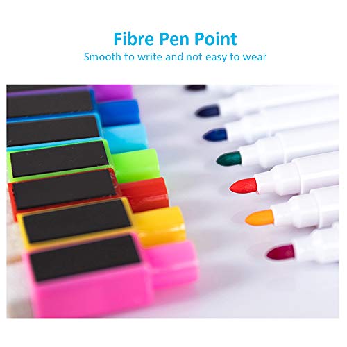 Mingzhe Marcadores de apagar a seco de 8 cores com tampa de borracha para escritório em casa sala de