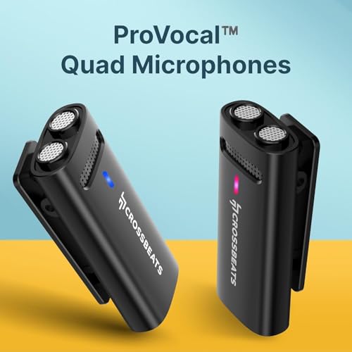 Image of CrossBeats Clip Wireless Mic for YouTube Video Recording| Vlog Collar Lavalier Lapel Type C Microphone for Youtubers with Noise Cancellation for iOS and Android| Bluetooth Mic Mike (M01 Old)