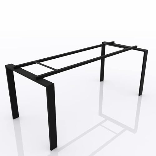 Miniatura 4 de Duófic Mesa Escritorio Para Teletrabajo, Oficina, Despachos Y Sala De Estudios. Estructura Marco Abierto Color Negro. Fabricado En España. Envio A Toda La Península. Blanco, 160x80