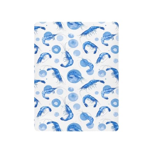 Image of Crib Sheets for Boys Blue Shrimp Bubble Toddler Baby Girl for Crib,Neutral Mini Cribs Sheet Fitted,Cot Mattress 52 * 28 * 9In