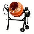 SILVEL 4.3 Cu.Ft. Concrete Mixer Machine, 450W 3/5HP Electric Cement Mixer Machine with Wheel and Stand for Stucco