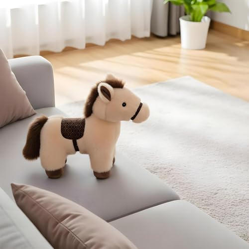 Caballo de peluche reduce estrés muñeca abrazable adultos 6