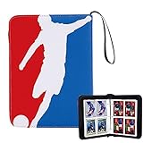 Jooheli Fußball Sammelalbum, Sammelalbum Fußball Karten 50 Seiten 400 Karten Kapazität, Fußball Sammelalbum 2022, 9 x 6,5 Karten Befüllbar, mit Reißverschluss und Griffschlaufe - Binder Sammelheft