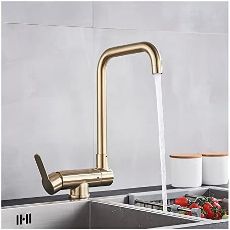 Black Sink Faucet for Bar & Kitchen Commercial Hot & Cold Water Mixer Single Handle Inner Rotating Foldable Design for Low Windows Modern Style