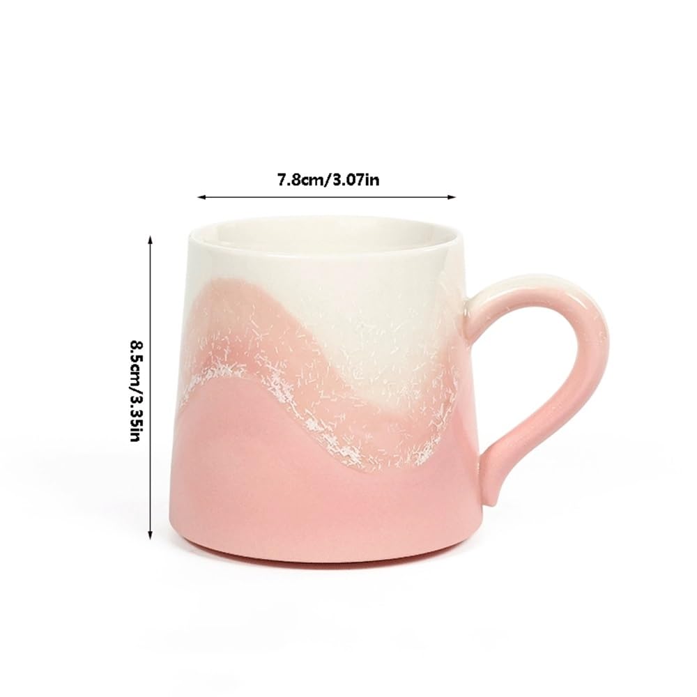 Tazas Taza Artesanal de transformación Horno, Juego 1 Taza café Rosa ámbar, Capacidad 325 ml, Ideal for Regalar en Pareja o niña Tazas de Café
