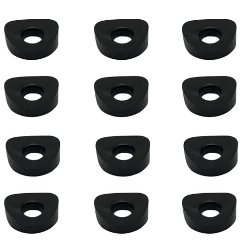Lot de 12 rondelles rondes à ressort en polyéthylène, rondelle concave noire pour fixation de tubes ronds, 16 mm de diamètre extérieur x 6 mm ID