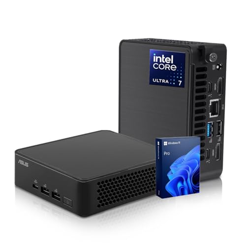 Image of ASUS NUC 14 Pro AI Mini PC, Intel Ultra 7 155H Mini Desktop, 64GB DDR5 RAM, 4TB PCIe SSD, Thunderbolts, HDMI, RJ-45, Wi-Fi 6, Windows 11 Pro, Black, Support AI /8K /Gaming