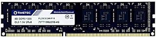 Timetec 4GB DDR3 1333MHz PC3-10600 Non-ECC Unbuffered 1.5V CL9 2Rx8 Dual Rank 240 Pin UDIMM Desktop PC Computer Memory RAM Module Upgrade (4GB)
