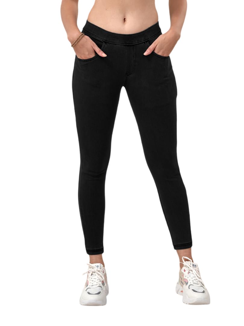 lyra Women's Solid Mid Rise | Rich Cotton Knitted Fabric | Regular Length | Pack of 1-picture-55