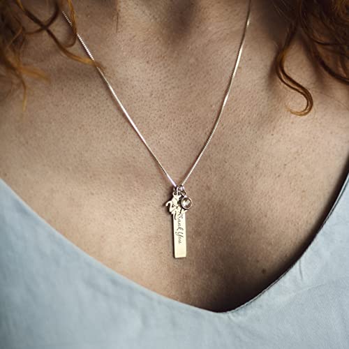 Myka - Personalized Graduation Charms Necklace In 925 Sterling Silver, Gold & Rose Gold Plating With Dangling Birthstone - 2023 Graduation Dainty Jewelry Gift For Her, Him, Men & Women - Unisex Custom Gift For Mother’s Day, Father’s Day, Christmas #TOP5
