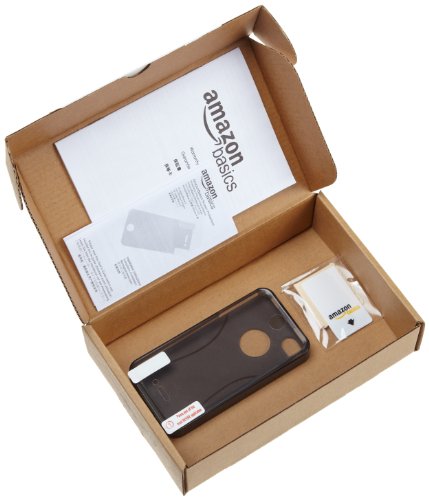 Amazon Basics RFQ244 - Funda para Apple iPhone 4/4S (Gamuza, Protector de Pantalla), Gris