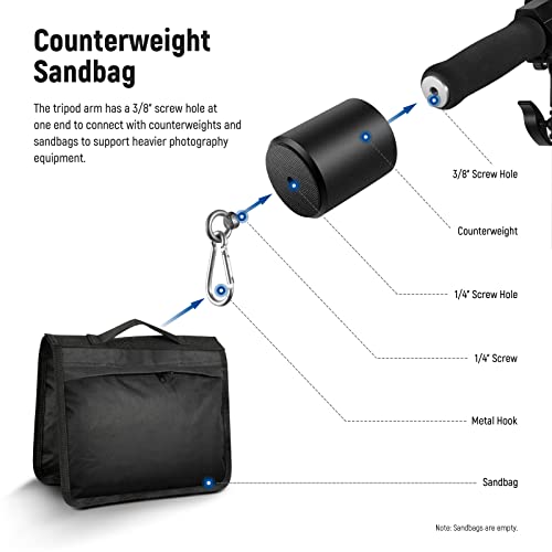 Neewer Aluminium Lichtstativ mit Galgenarm, 3m Höhe, luftgepolstert