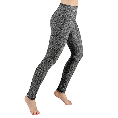 WEISUN Women Workout Leggings Cotton Fitness Sports Gym Running Yoga Athletic Pants Gray/Black