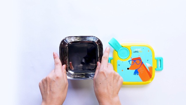 rabitat Lunchmate Mini Stainless Steel Lunch Box | 1+1 Year Brand Warranty | Tiffin Box for School | Lunch Box for Kids Boys & Girls | BPA-Free Leak-Proof with Spoon | 500 ml | Little Boss