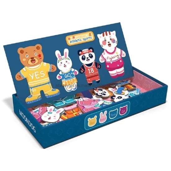 SmasterKids Magnetic Dress-up Puzzle Game With Bear & Animal Shaped Magnets For Early Education And Intelligence Development