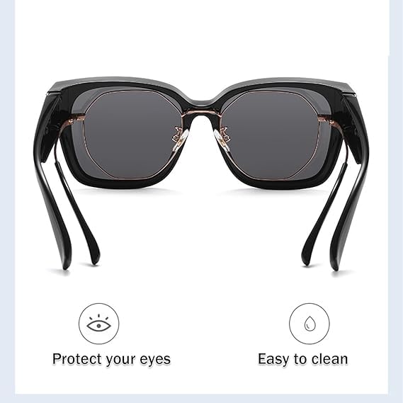 Myliia Eyewear, Myliia Fit Overs, Fit over Sunglasses, Sunglasses over Glasses Women, Trendy Square Oversized Frame4