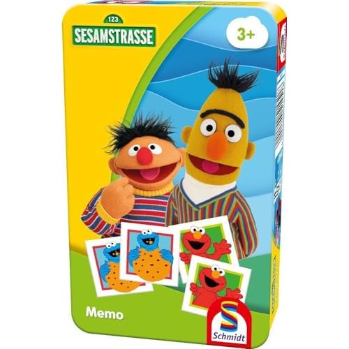 Schmidt Spiele 51451 Sesamstraße, Memo, Reisespiel, Bring ich mit Spiel in Einer Metaldose