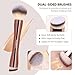 MAANGE 20 PCS Foundation Makeup Brush Set, Double-ended Kabuki Contour Brush for Liquid Powder Concealer Blending Blush Face Makeup Tools (Coffee)