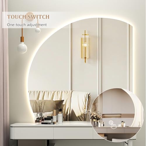 Miroir salle de bain LED dimmable et incassable moderne - 6