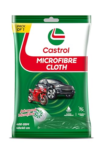 Castrol Microfibre Cloth for Cleaning | 400 GSM Thick Lint & Stre...