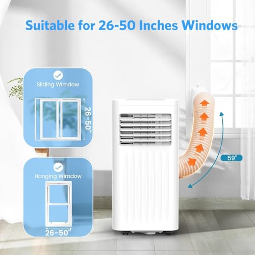 Image of Electactic 10000 BTUs Portable Air Conditioners for Room up to 450 Sq. Ft, Air Conditioners Portable with Cool /Fan /Dry /Sleep Mode, 24H Timer, Remote Control, Window Kit
