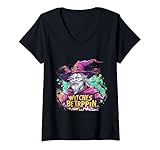 Femme Witches Be Trippin Funny Halloween Magicien Sorcière Halloween T-Shirt avec Col en V