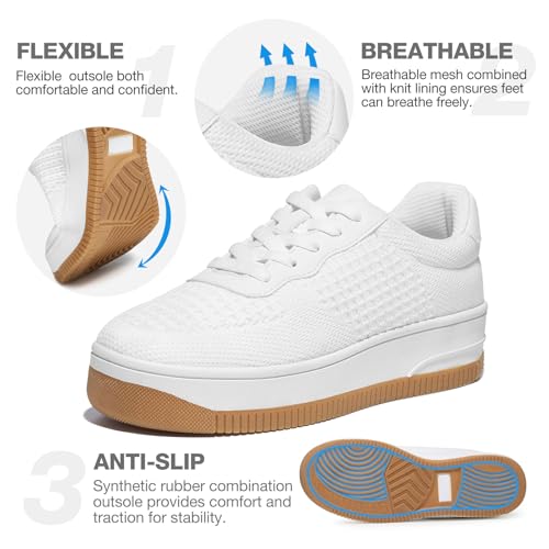 HEEZ White Tennis Shoes Women Platform Fashion Sneakers Comfortable Casual Shoes for Women4