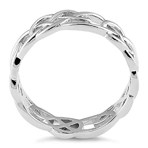 Sterling Silver High Polish Celtic Ring (5) #TOP2