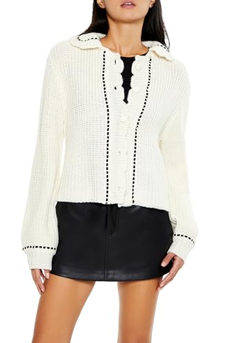 Forever 21 Women's Stitched-Trim Cardigan Sweater