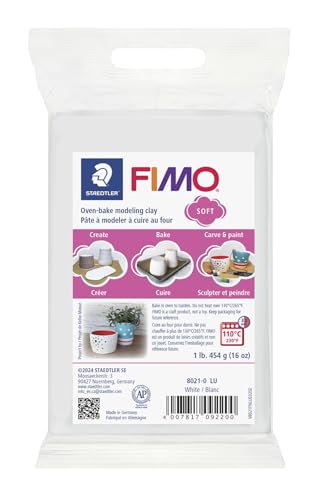 STAEDTLER 8021-0 ST Pasta para modelar de Color Blanco Fimo Soft. Caja...