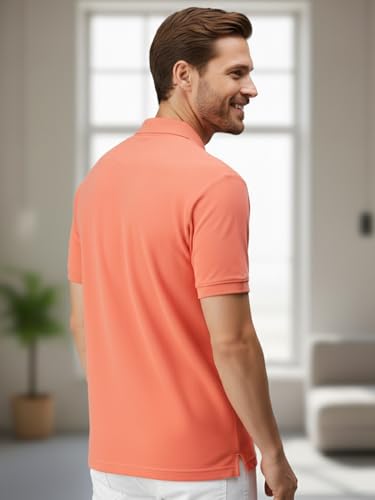 Image of Lux Cozi Men's Cotton Solid Polo Tshirt | Collar Tshirts | Half Sleeves | Stylish & Premium All Day Wear | Pack of 1