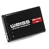 Weiss Akku für Fritz!Fon C6 1200mAh [20% mehr Kapazität als der Originale AVM A051 Fritzfon C6 Akku] Li-Ion