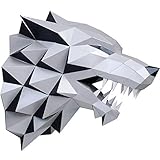 Paperraz 3D Wolf Head Animal Building Trophy Puzzle Low Poly PaperCraft Kit for Adults & Teens - NO Scissors Needed
