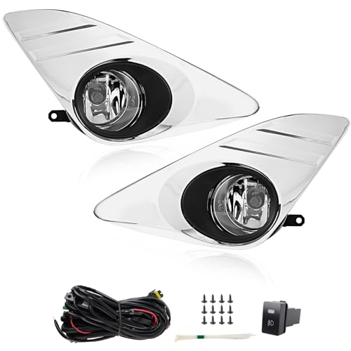 Camry Fog Lights 2012 2013-2014 - RP Remarkable Power, Fog Lights for 2012 2013 2014 Camry Fog Light Kit Chrome Cover Switch wiring Harness with Clear Lens Halogen Bulbs FL7009
