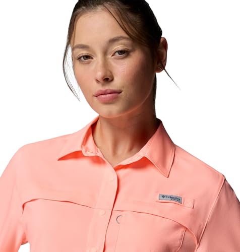 Columbia Women's PFG Castback Woven Short Sleeve, Tiki Pink, X-Large - image 3