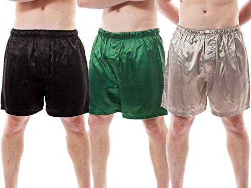 Up2date Fashion Men's 6 Satin Boxer Shorts Combo Pack, Six Boxers, Style MSC-6B013