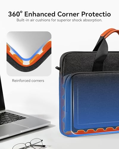 Image of bagasin 15 15.6 16 inch Laptop Bag Carrying Case | Water-Repellent Fabric Computer PC Shoulder Briefcase, Lightweight Toploader, Business Casual or School